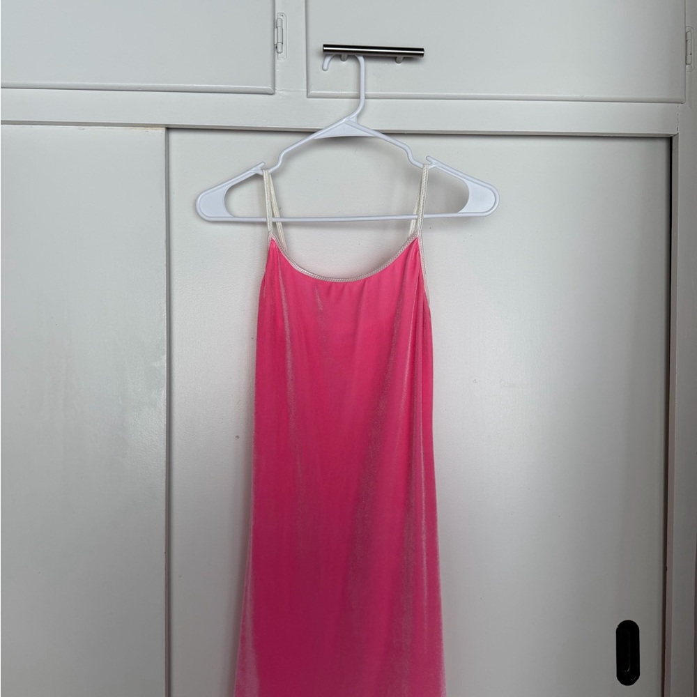 Pink Velvet Vintage Nineties Mini Dress